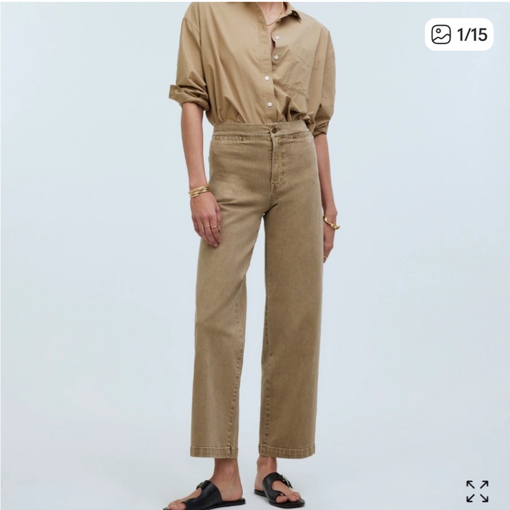 Madewell Emmett Wide-Leg Crop Pants Size 26 Khaki